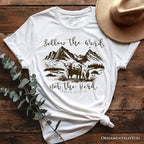 Highland Cow Isaiah 8:11-13 Christian T-Shirt, Follow the Word Not the Herd Bible Verse Western Tee T-Shirts OrnamentallyYou White XS