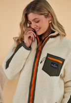 Highland Women's Sherpa Jacket - Cream - Whale Of A Time Clothing
