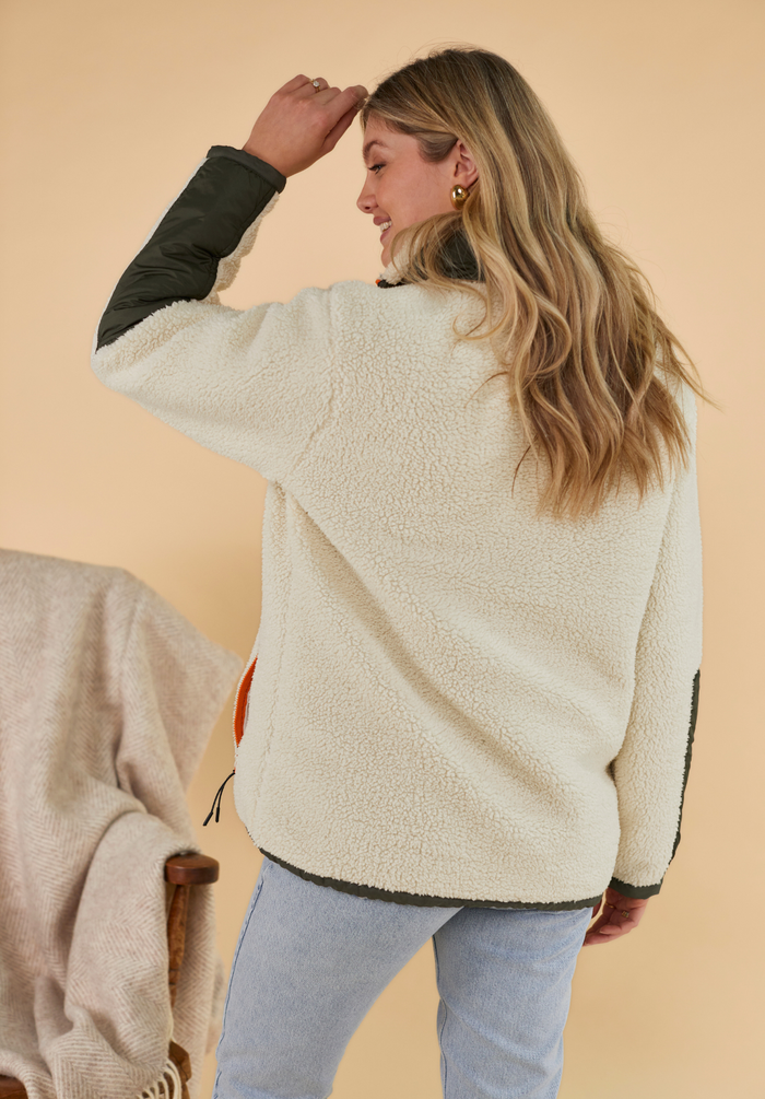 Highland Women's Sherpa Jacket - Cream - Whale Of A Time Clothing