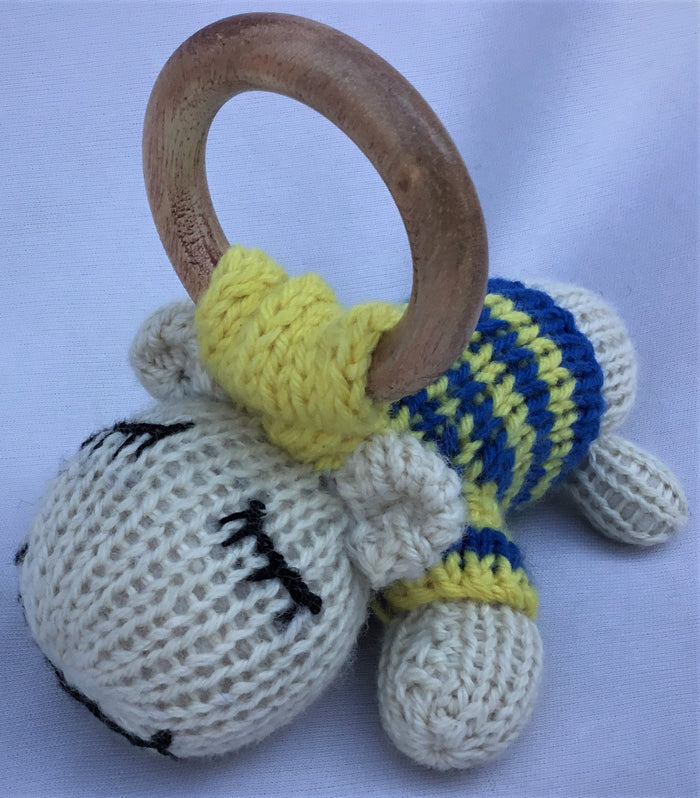 Hippo Ring Rattler I Stuffed/Plush/Soft Toy | 100% Organic | Health-Pro
