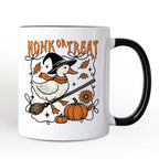 Honk or Treat Goose Personalized Mug, Hilarious Halloween Gift with Custom Name Personalized Ceramic Mug OrnamentallyYou White - Black Non-Custom