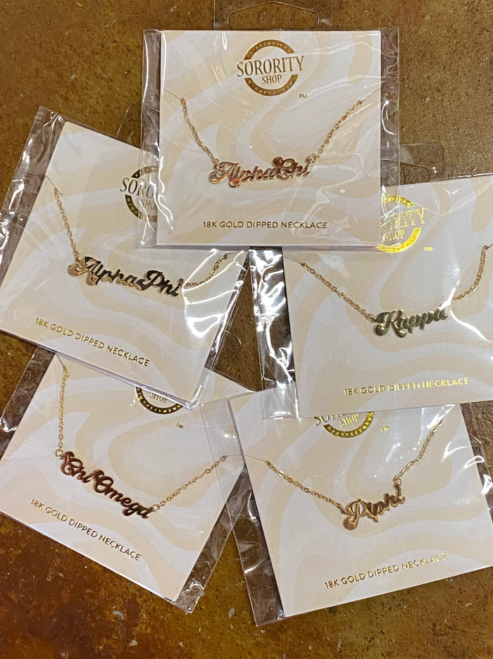 Sorority Jewelry - Retro Gold Necklace