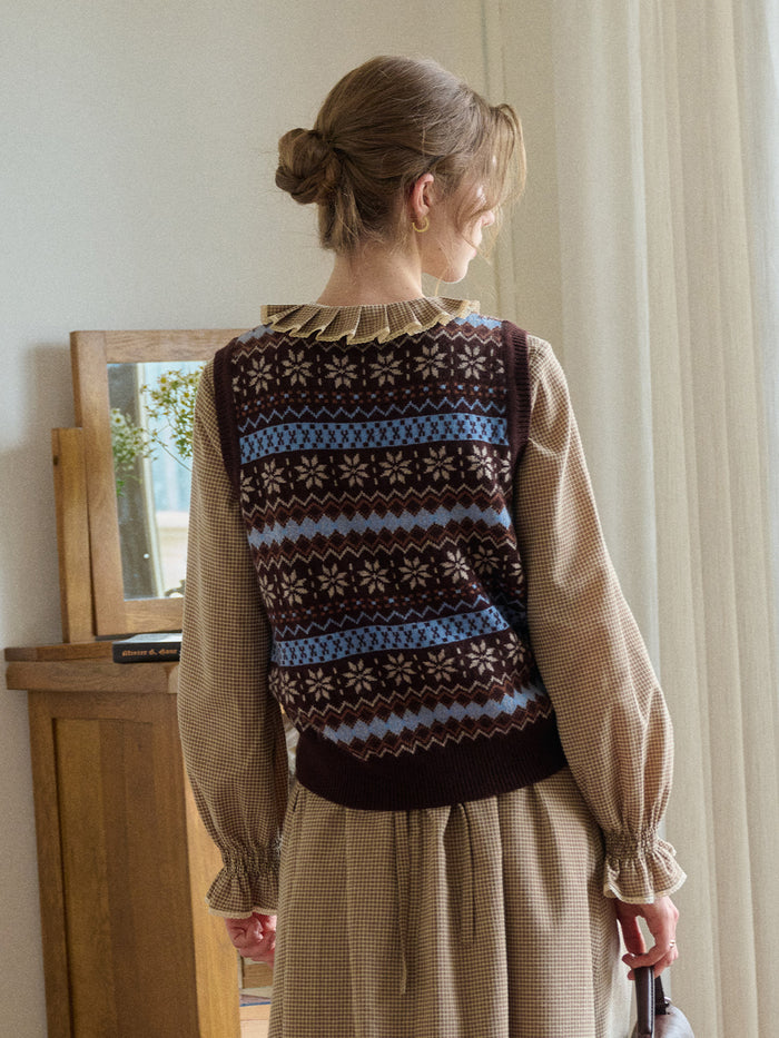 Iyla Round Neck Fair Isle Knitwear Vest