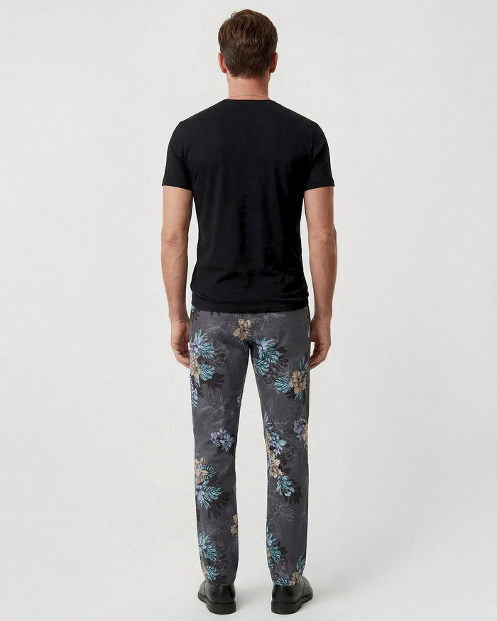 JACK EXOTIC FLORAL BLACK MENS FLAT FRONT PANT