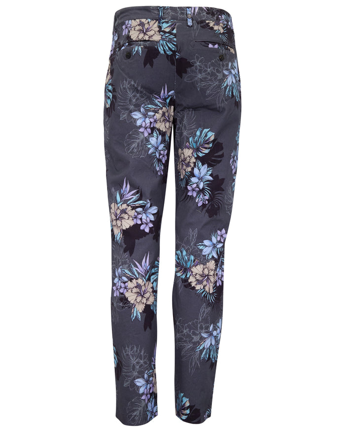 JACK EXOTIC FLORAL BLACK MENS FLAT FRONT PANT