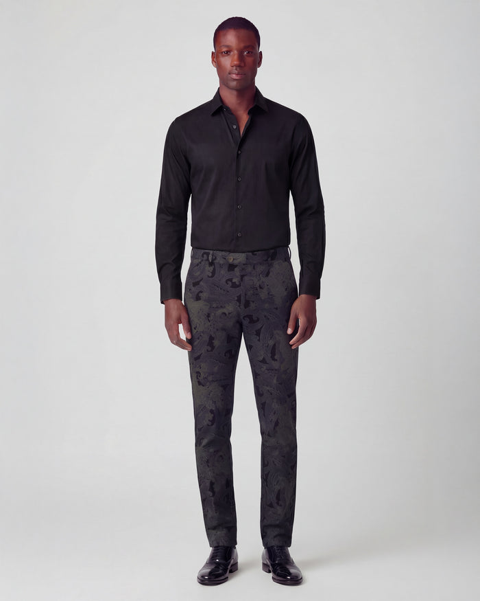 JACK PAISLEY EXPLOSION BLACK MENS FLAT FRONT PANT