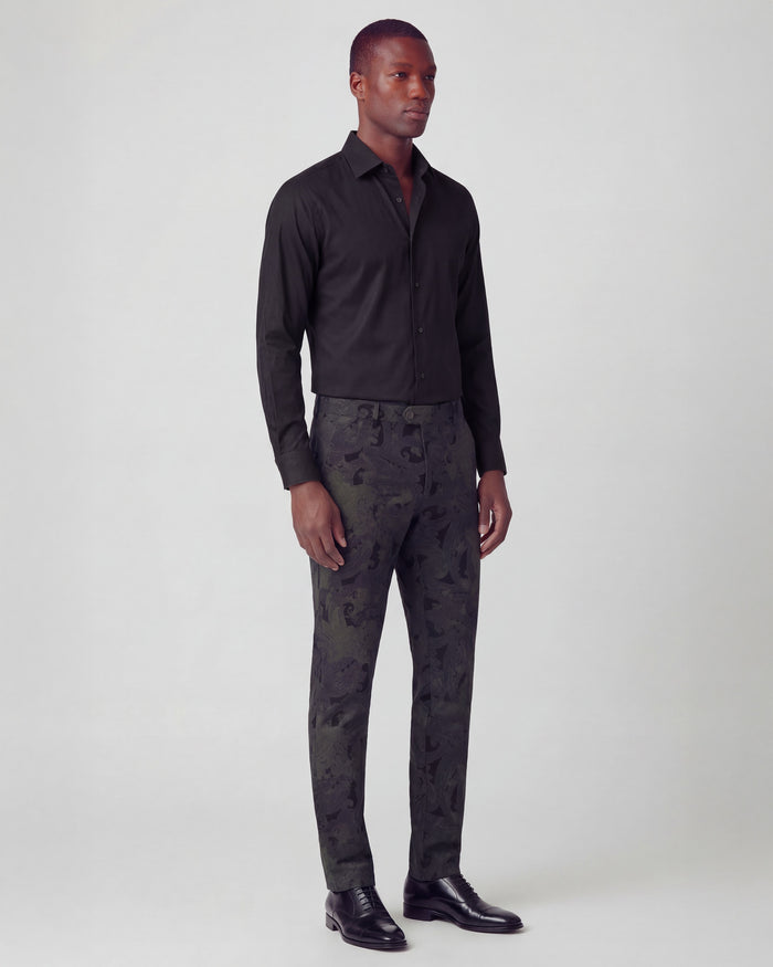 JACK PAISLEY EXPLOSION BLACK MENS FLAT FRONT PANT