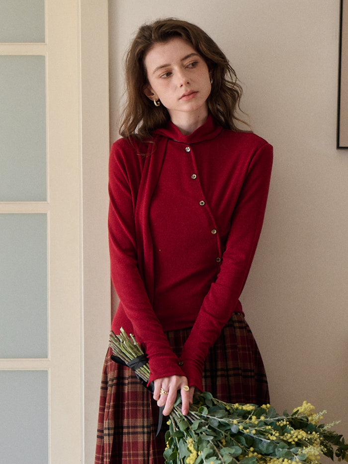 Jaliyah Slanted Placket Knit Top