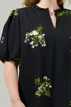 Jenna Floral Split Neck Blouse Curve