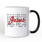 Jesus Christmas Bible Verse Mug, Isaiah 9:6 Gift for Faithful Believers Personalized Ceramic Mug OrnamentallyYou