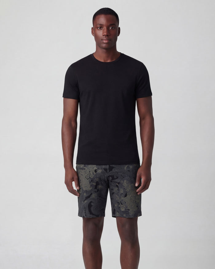 JOHN PAISLEY EXPLOSION BLACK MENS FLAT FRONT SHORT