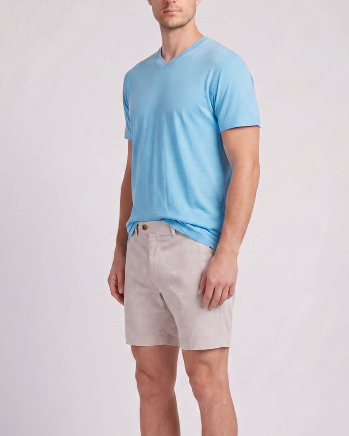 JOHN PAISLEY EXPLOSION IVORY MENS FLAT FRONT SHORT