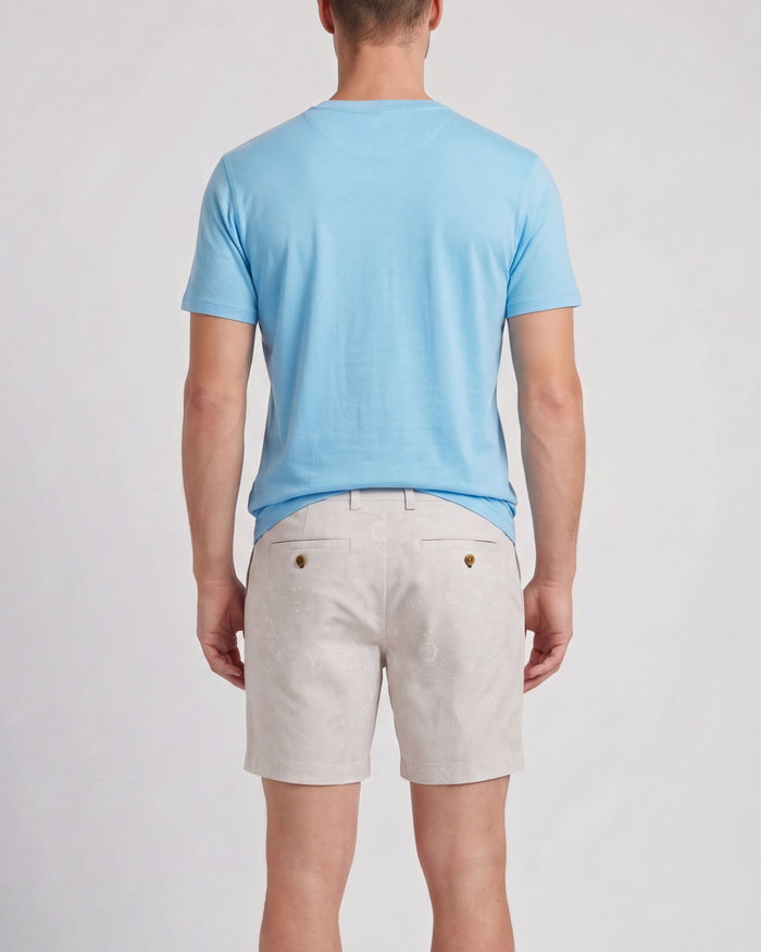 JOHN PAISLEY EXPLOSION IVORY MENS FLAT FRONT SHORT