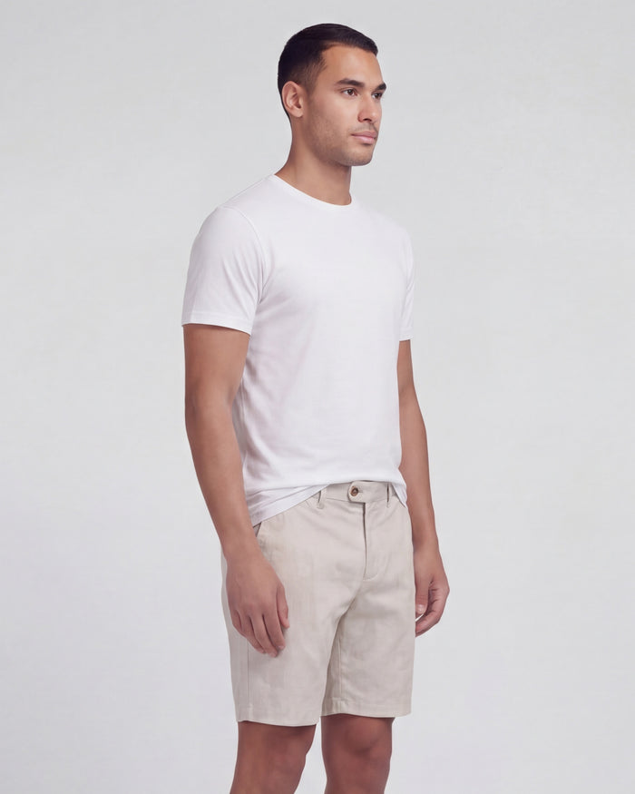 JOHN PAISLEY EXPLOSION IVORY MENS FLAT FRONT SHORT