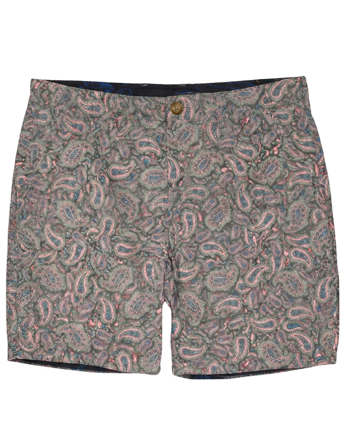 JOHN PAISLEY PILE CORAL MENS FLAT FRONT SHORT
