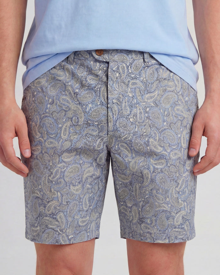 JOHN PAISLEY PILE NATURAL MENS FLAT FRONT SHORT