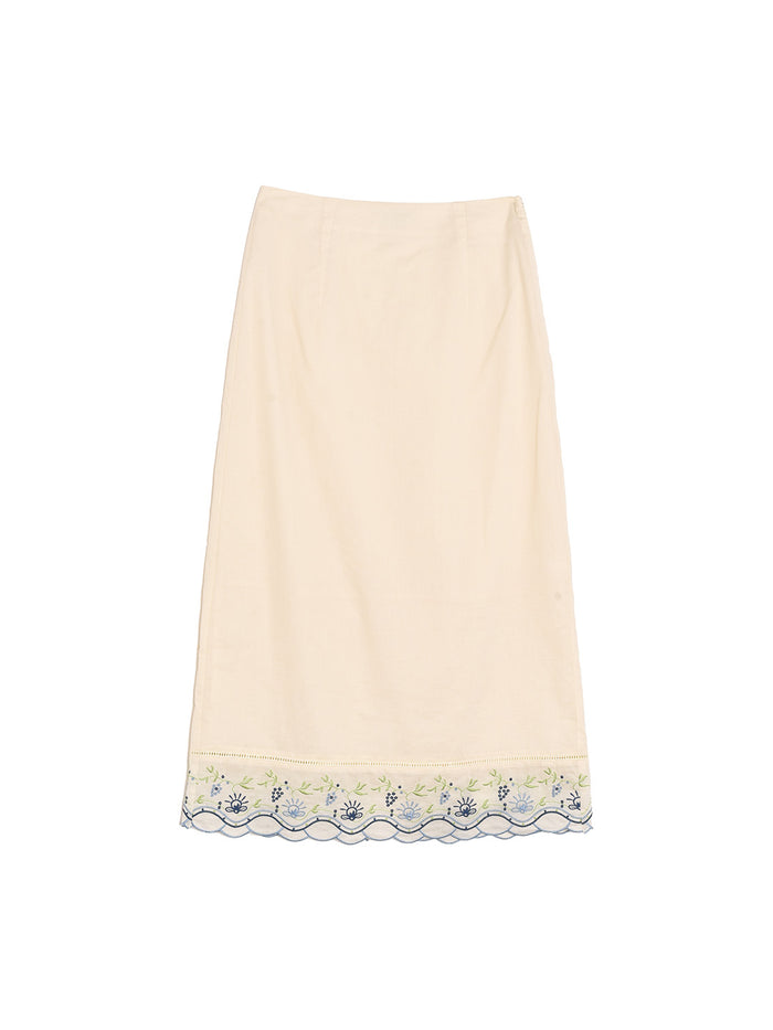 Julianna Embroidery 100% Cotton Skirt