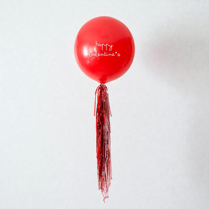 Jumbo Red Balloon with Tassel and Decal for Valentine's Day and Engagement