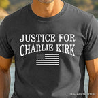 Justice For Charlie Kirk Memorial T-Shirt, Patriot Pray Tee T-Shirts OrnamentallyYou
