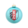 KC Current Glass Teal Logo Ornament