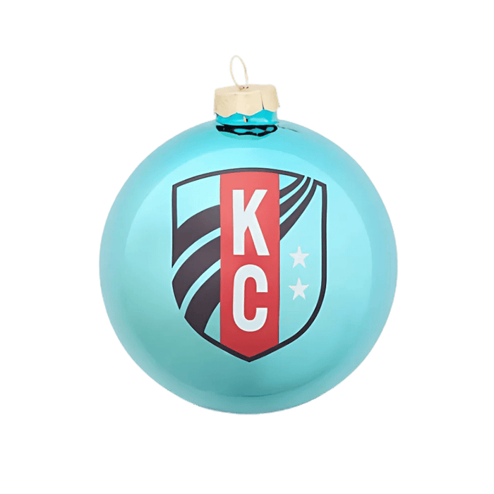 KC Current Glass Teal Logo Ornament