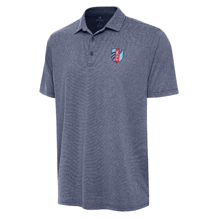 KC Current Mens Navy Stripe Polo