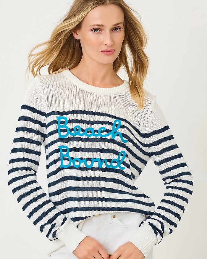 Lilly Pulitzer - Kelsa Sweater - Coconut Beach Bound Embroidery