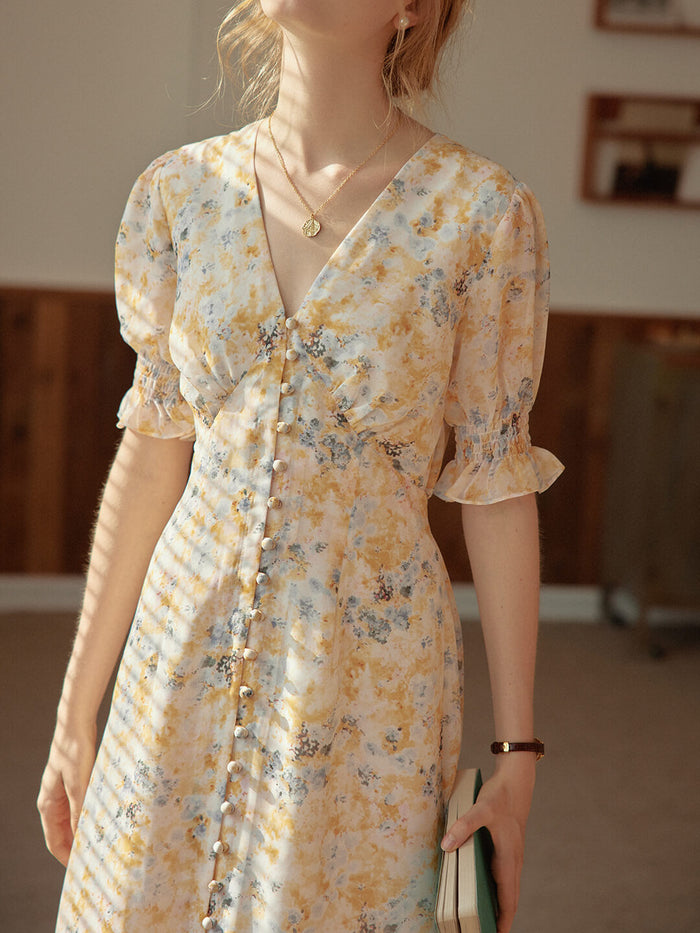 Kora Floral Printed Rayon Maxi Dress