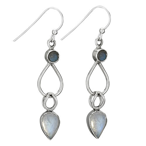 Labradorite and Moonstone Earrings