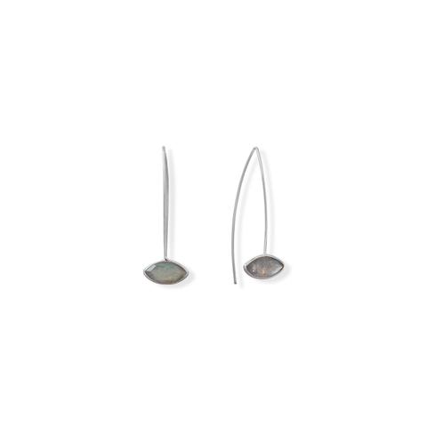 Labradorite Long Wire Earrings