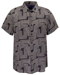 LANDON INTER TWINE BLACK MENS LINEN SHIRT