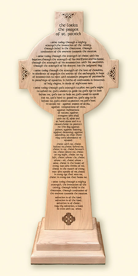 Large Standing Celtic Cross with Iona Greenstone Marble Embellishments