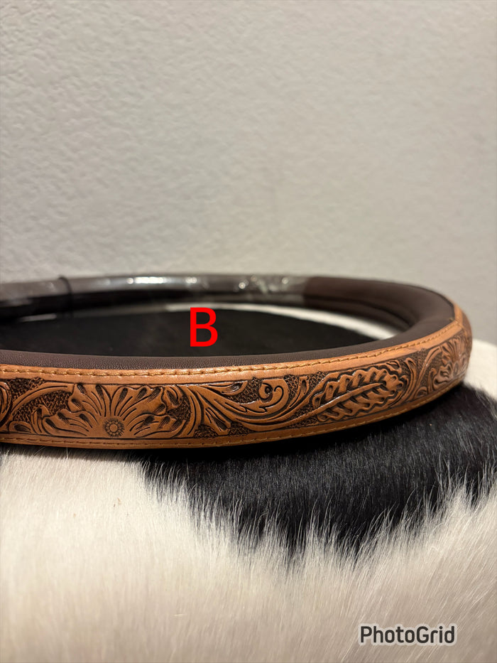 Leather steering wheel covers