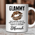 Leopard Lips Glammy Definition Personalized Mug, Coquette Grandma Gift With Custom Name Personalized Ceramic Mug OrnamentallyYou 12oz Mug Customized