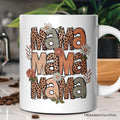 Leopard Mama Floral Mug, Retro Wildflowers Gift for Mothers Personalized Ceramic Mug OrnamentallyYou 12oz Mug Non-Custom