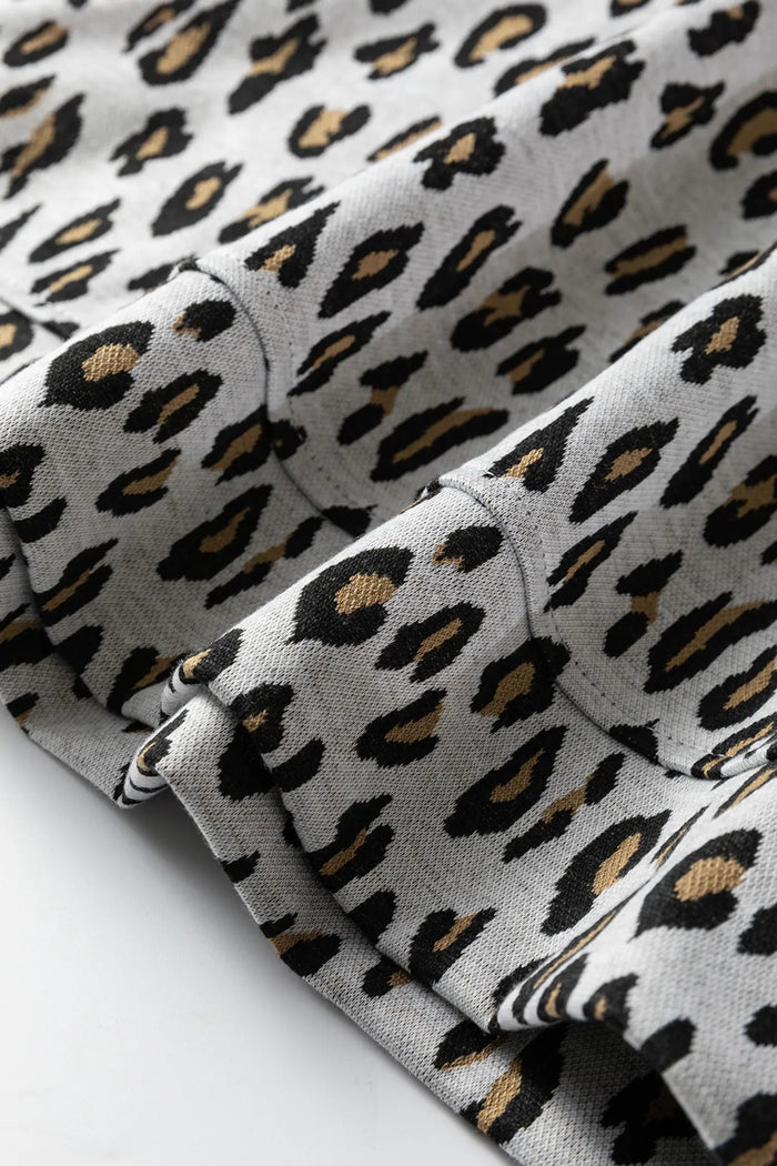 Leopard Print Casual Tee and Pants Co-ord Set
