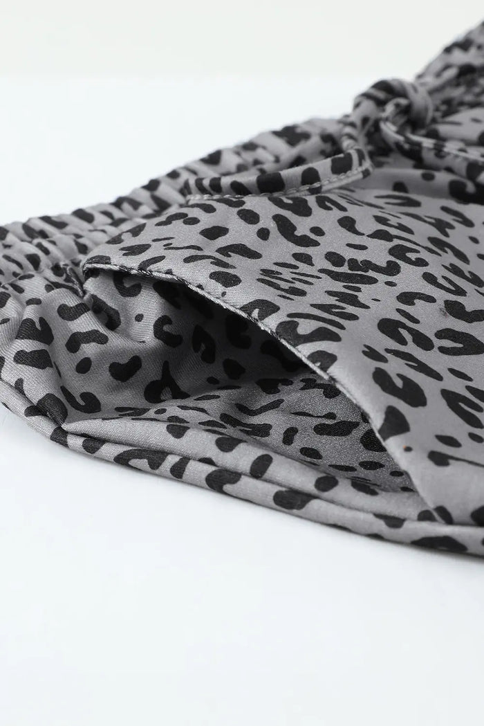 Leopard Print Elastic Waist Casual Joggers