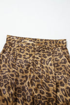 Leopard Print Western Style Wide Leg Full Length Pants – Multicolour