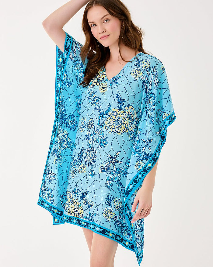 Lilly Pulitzer - Lindamarie Silk Caftan - Bellevue Blue Breakers Beach