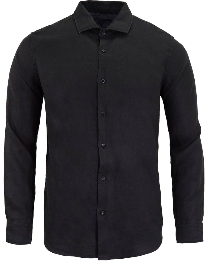 LIONEL LINEN SHIRT - BLACK