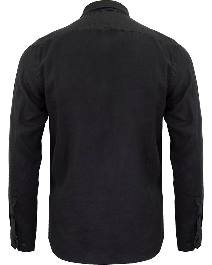 LIONEL LINEN SHIRT - BLACK