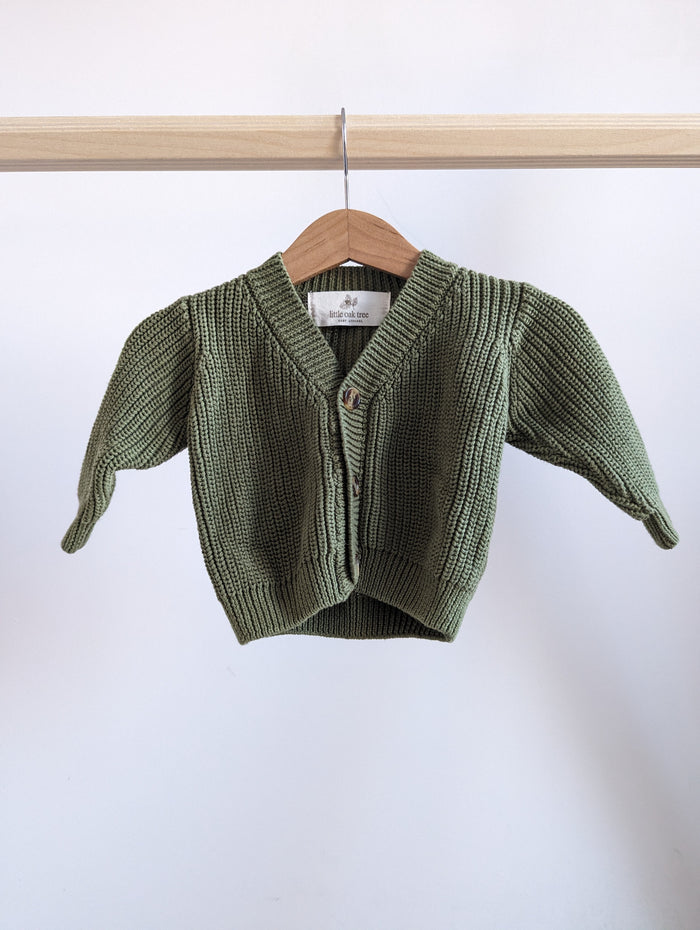 Little Oak Tree Knit Cardigan (0-6M)