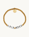 Love More Gold Beaded Bracelet - White