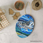 Majestic Bozeman Mountain Town Ornament, Montana Nature and Adventure Christmas Souvenir and Tree Decor Ceramic Ornament OrnamentallyYou