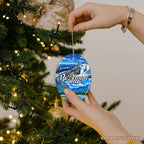 Majestic Bozeman Mountain Town Ornament, Montana Nature and Adventure Christmas Souvenir and Tree Decor Ceramic Ornament OrnamentallyYou