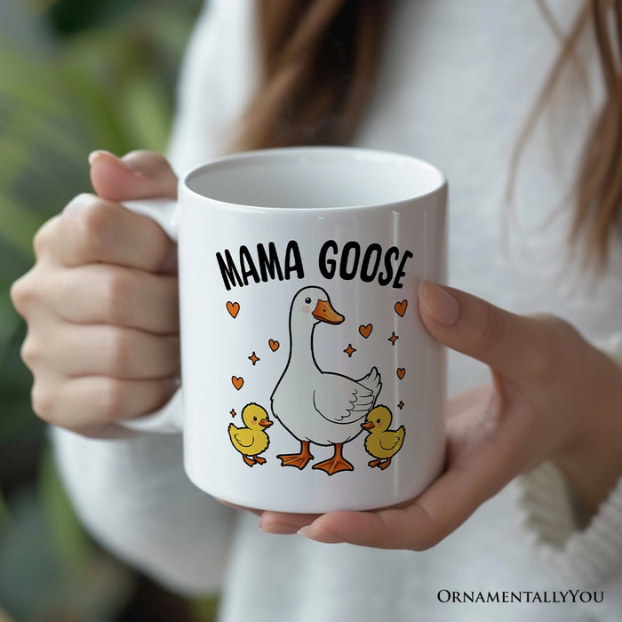 Mama Goose Personalized Mug, Mother Gift With Custom Name Personalized Ceramic Mug OrnamentallyYou