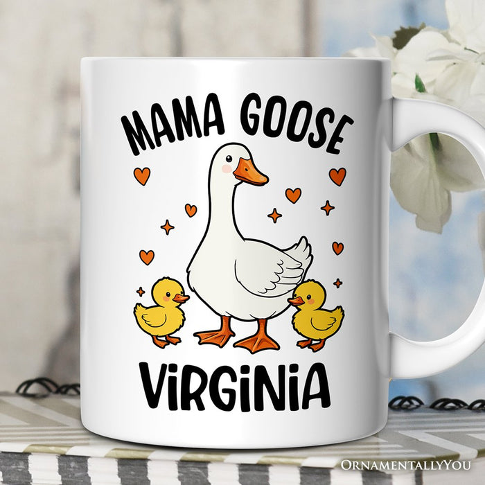 Mama Goose Personalized Mug, Mother Gift With Custom Name Personalized Ceramic Mug OrnamentallyYou 12oz Mug Customized