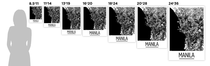 Manila Map Poster - philippines Map Print - Art Deco Series