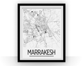 Marrakesh Map Poster - moroco Map Print - Art Deco Series