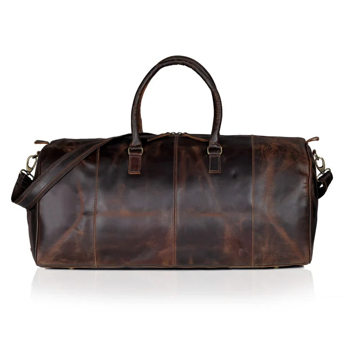 Mars Leather Duffel Bag For Men - Dark Brown